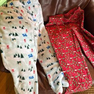 Vineyard Vines Kids Pajama Bottoms - Red and White plush set of two 12-14